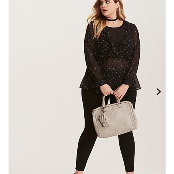 Black Torrid Polka Dot Top - Picture 3 of 5